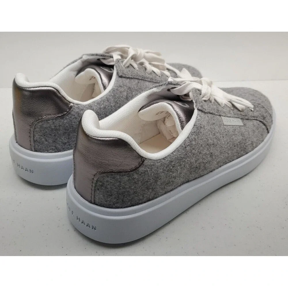 Cole Haan GC Daily Sneakers Grey‎ Wool/Dark Silver W29265 Women's Sz 6.5B New!